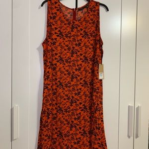 Halogen reddish orange floral dress xl